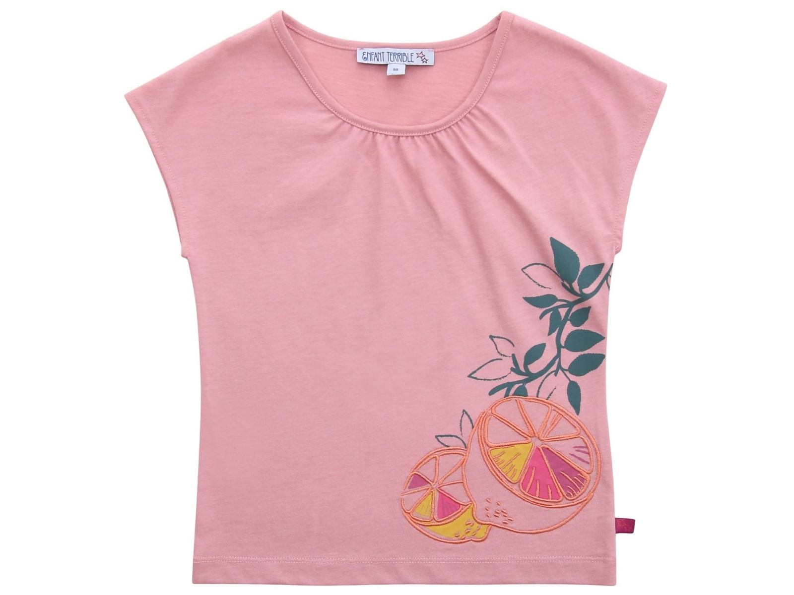 Top mit Zitronendruck/Stickerei light rose Gr. 98/104