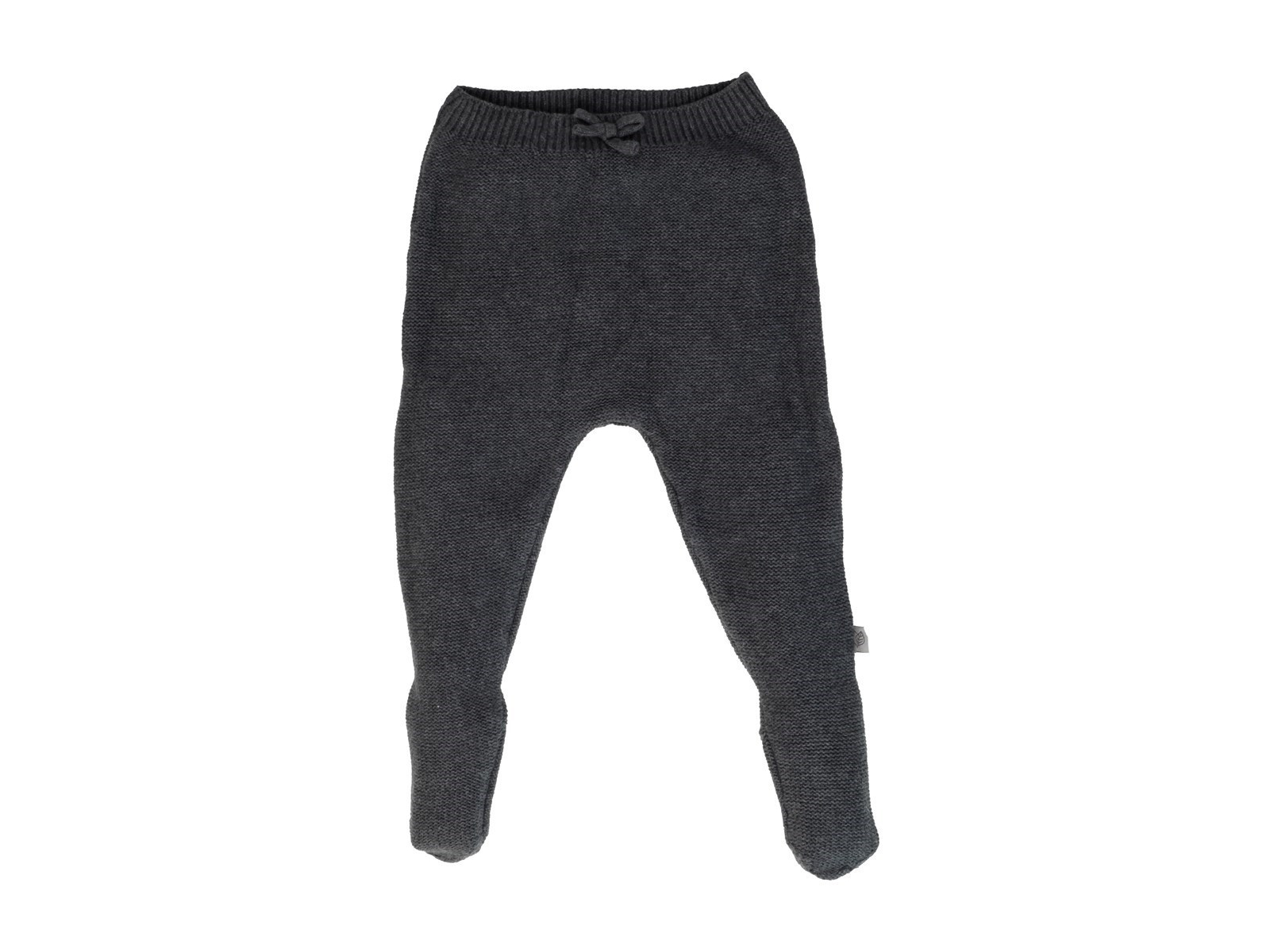 Baby Hose mit Füßchen Bio-Baumwolle Strick dunkelgrau melange Gr.74/80