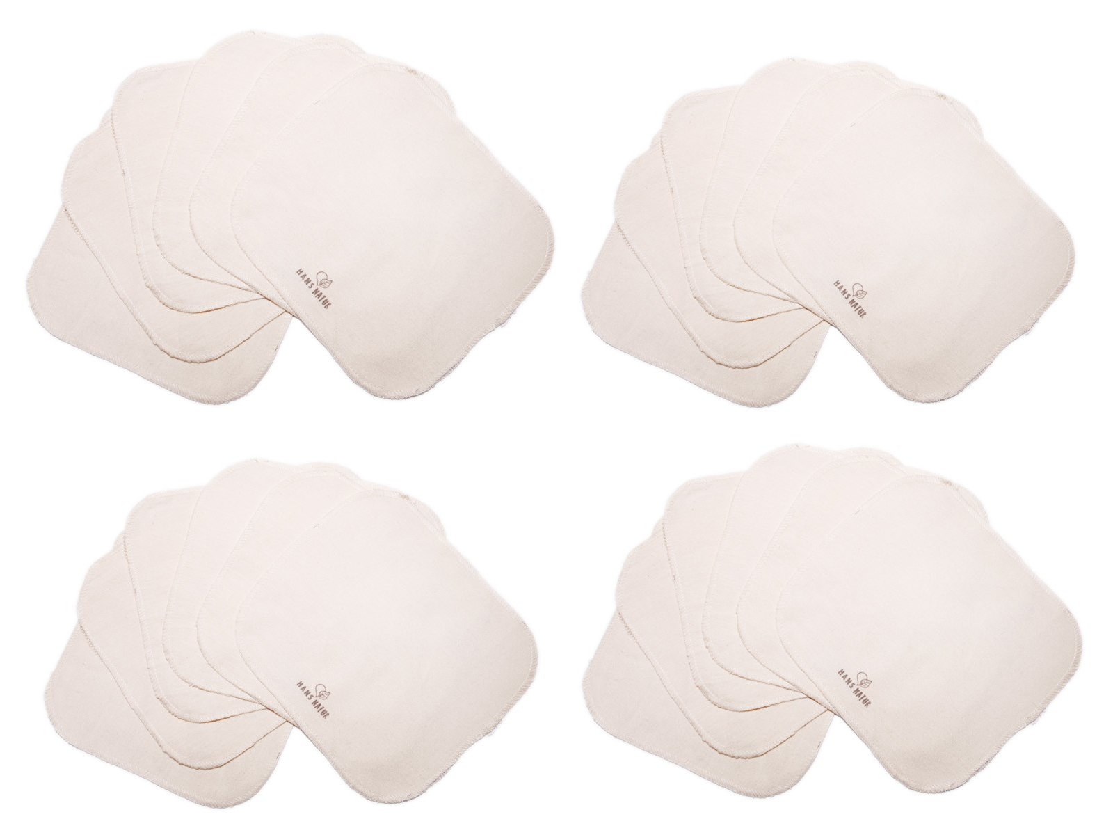 Baby Waschlappen Moltontücher Bio-Baumwolle 24er-Set 20 x 20 cm