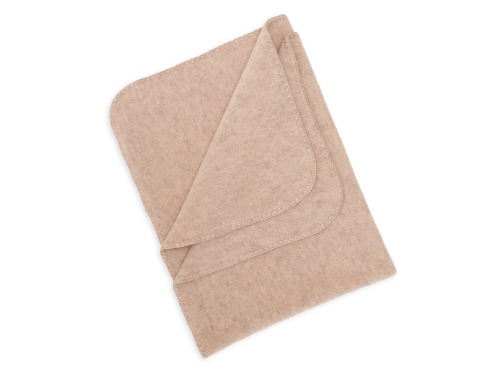 Engel Natur Babydecke mit Muschelkante Bio-Merinowolle Fleece melange-sand Maße 80 x 100 cm
