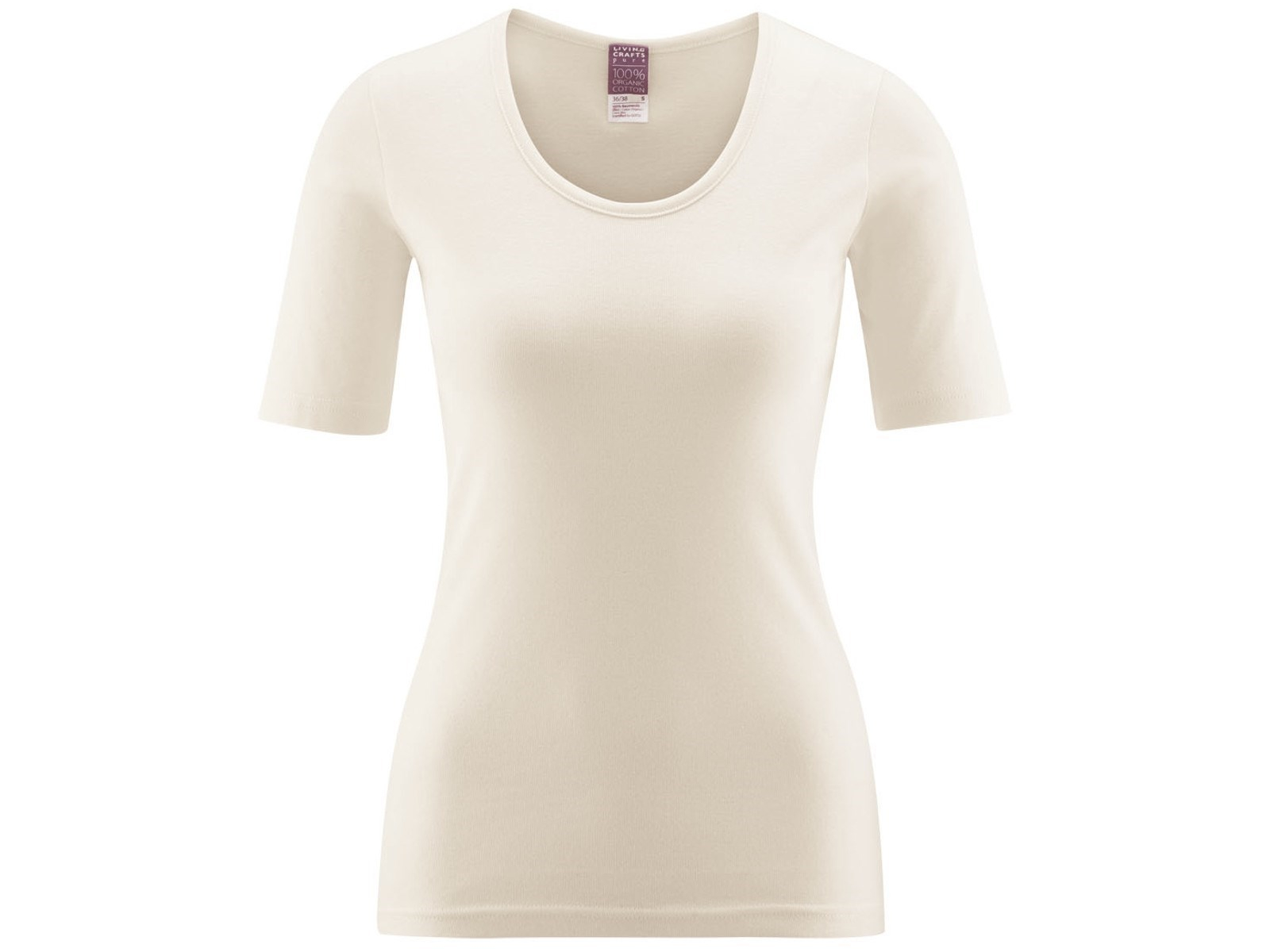 Living Crafts Kurzarm-Shirt "Juliane", natural Gr. 48/50