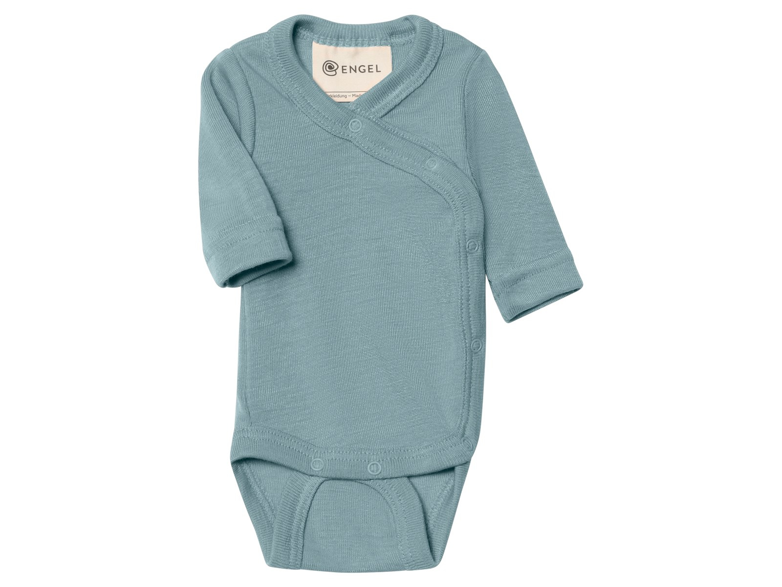 Engel Natur Frühchen und Baby Wickelbody Wolle Seide Langarm bergblau Gr. 44
