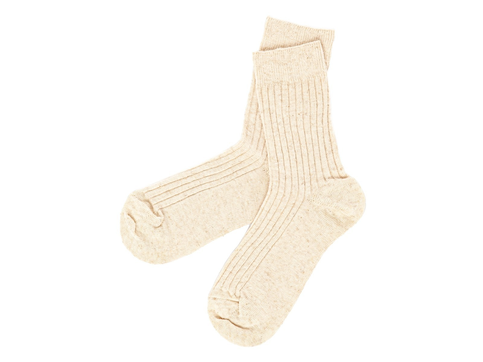 Babysöckchen Baumwolle-Leinen beige-melange Gr. 02