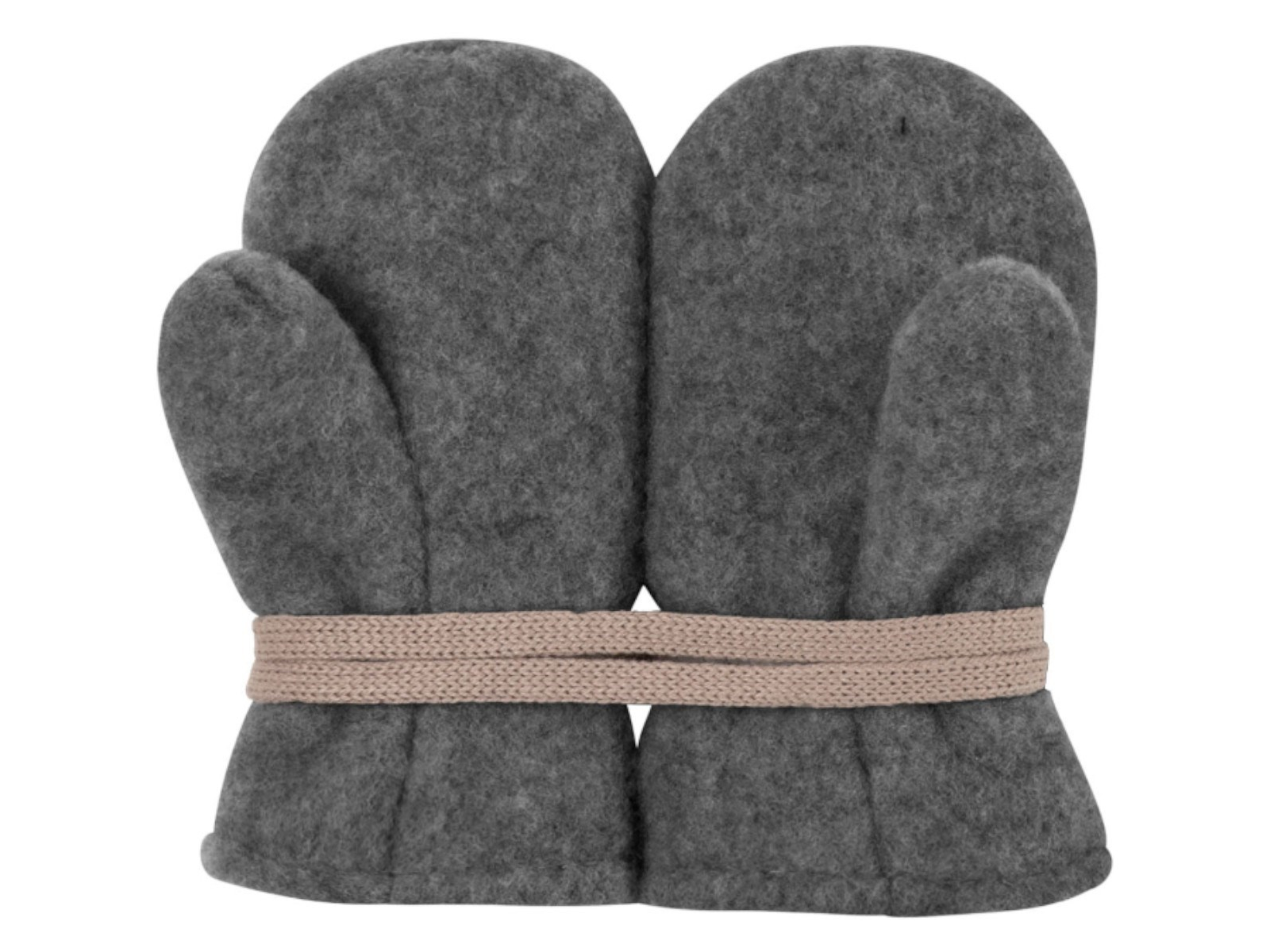 PURE PURE by Bauer Baby Handschuhe Fäustlinge Bio-Merinowolle Fleece schiefer Gr.1 (6-12 Monate)