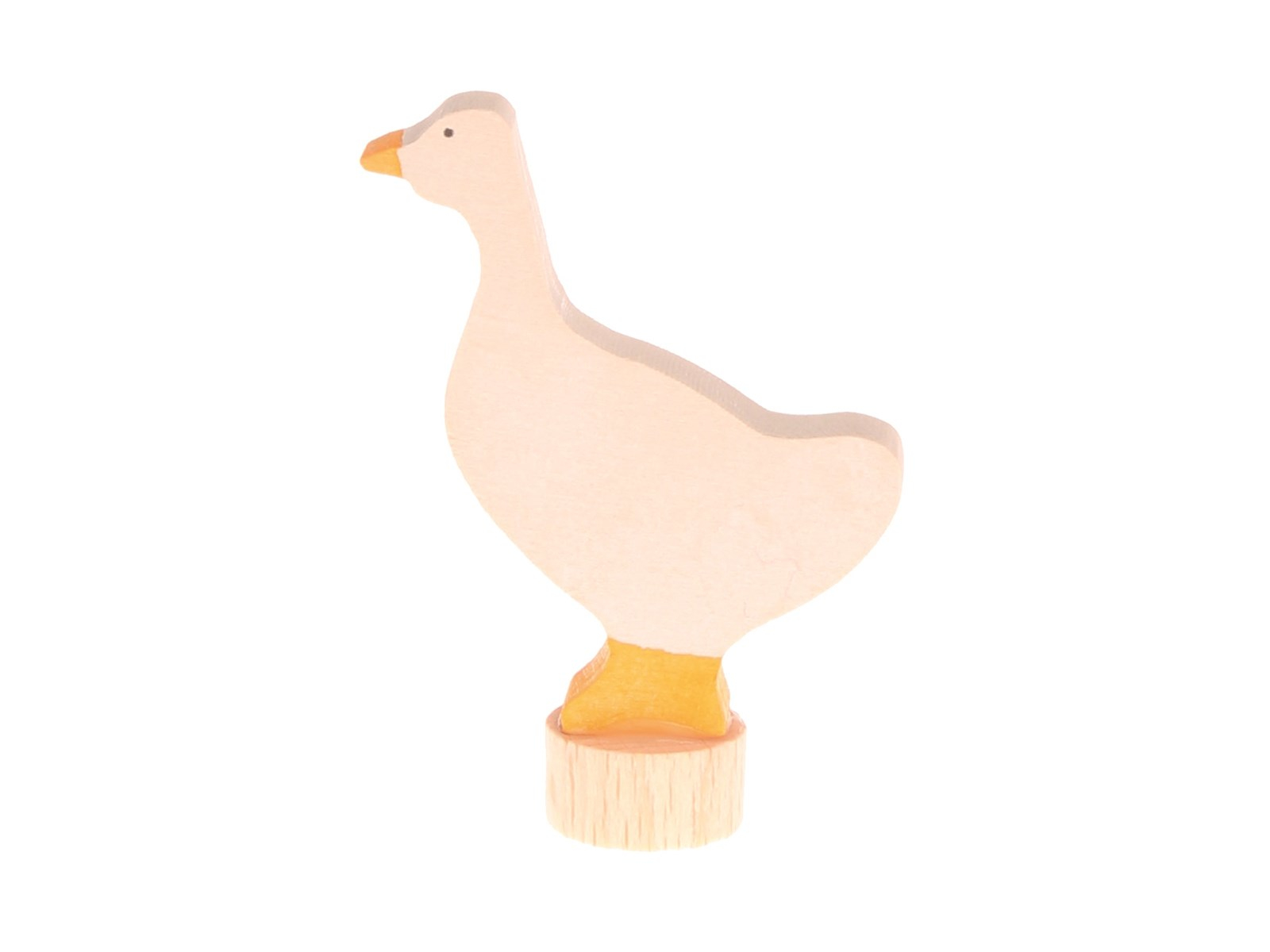 Grimms Gans Steckfigur aus Lindenholz, bunt lasiert Höhe 6,5 cm