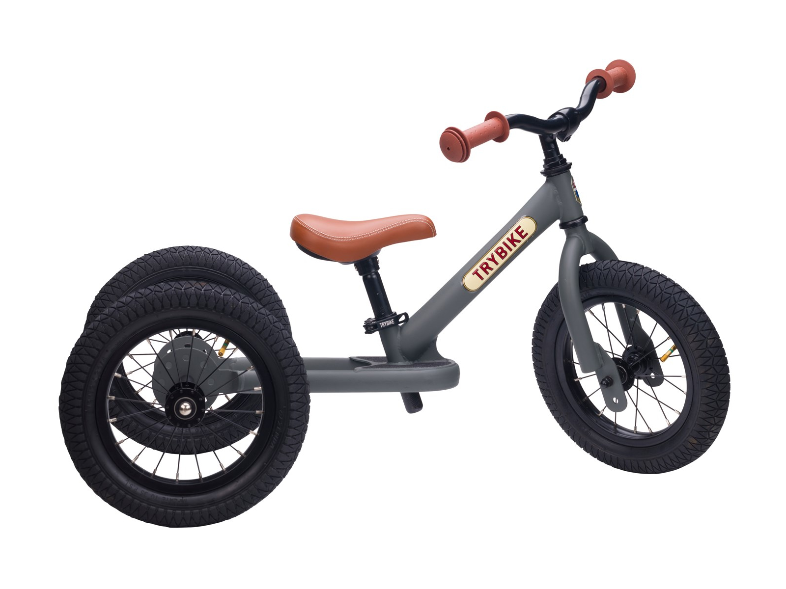 Trybike 2-in-1 Laufrad mit Stahlrahmen Grey Matt