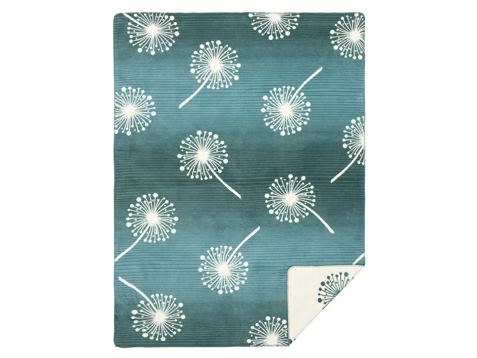 Jacquard-Wohndecke Pusteblume petrol ca. 150x200 cm, ca. 450g/m²
