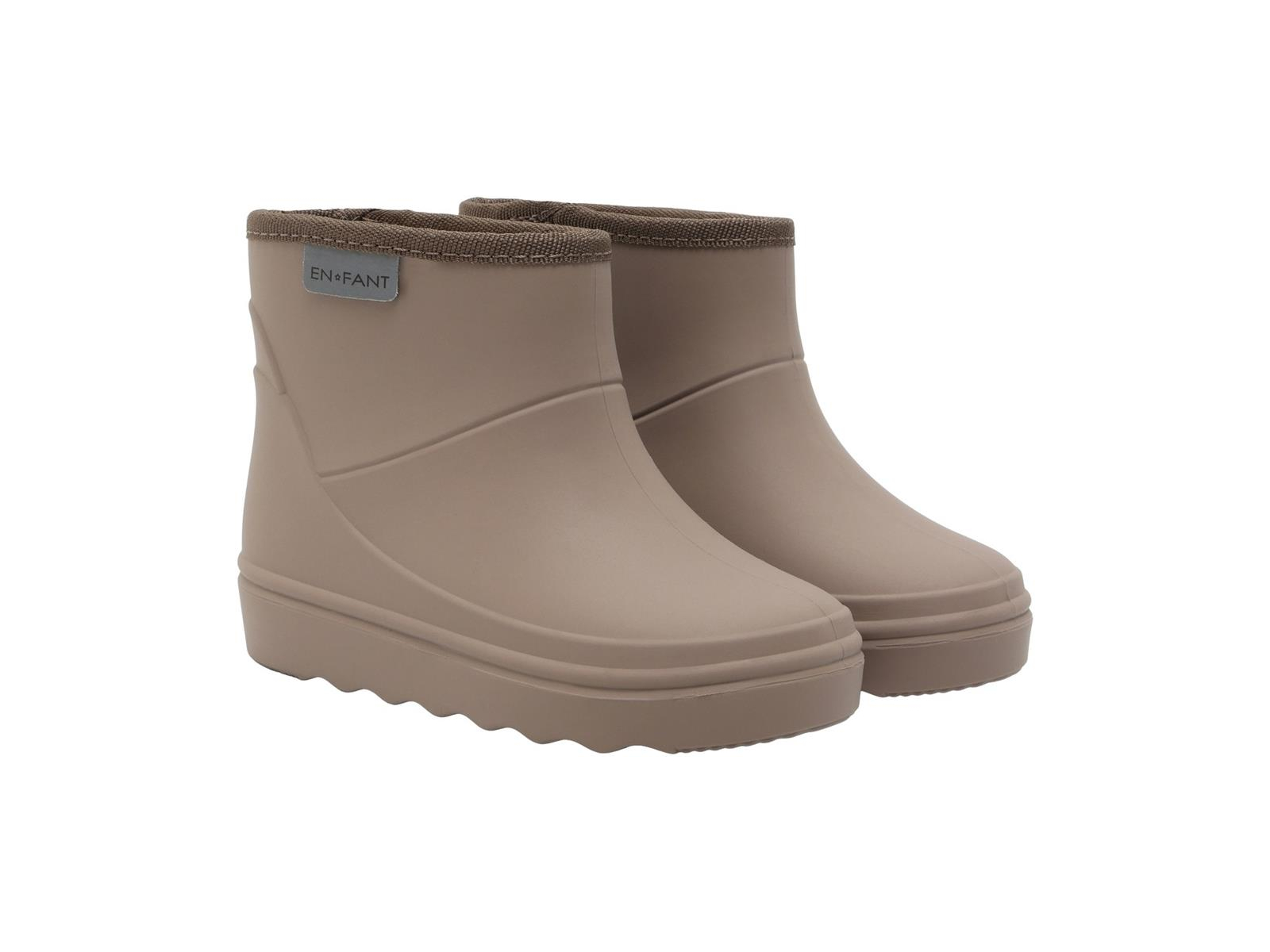 Kinder Gummistiefel mit kurzem Schaft und Schurwollfell pine bark Gr.22