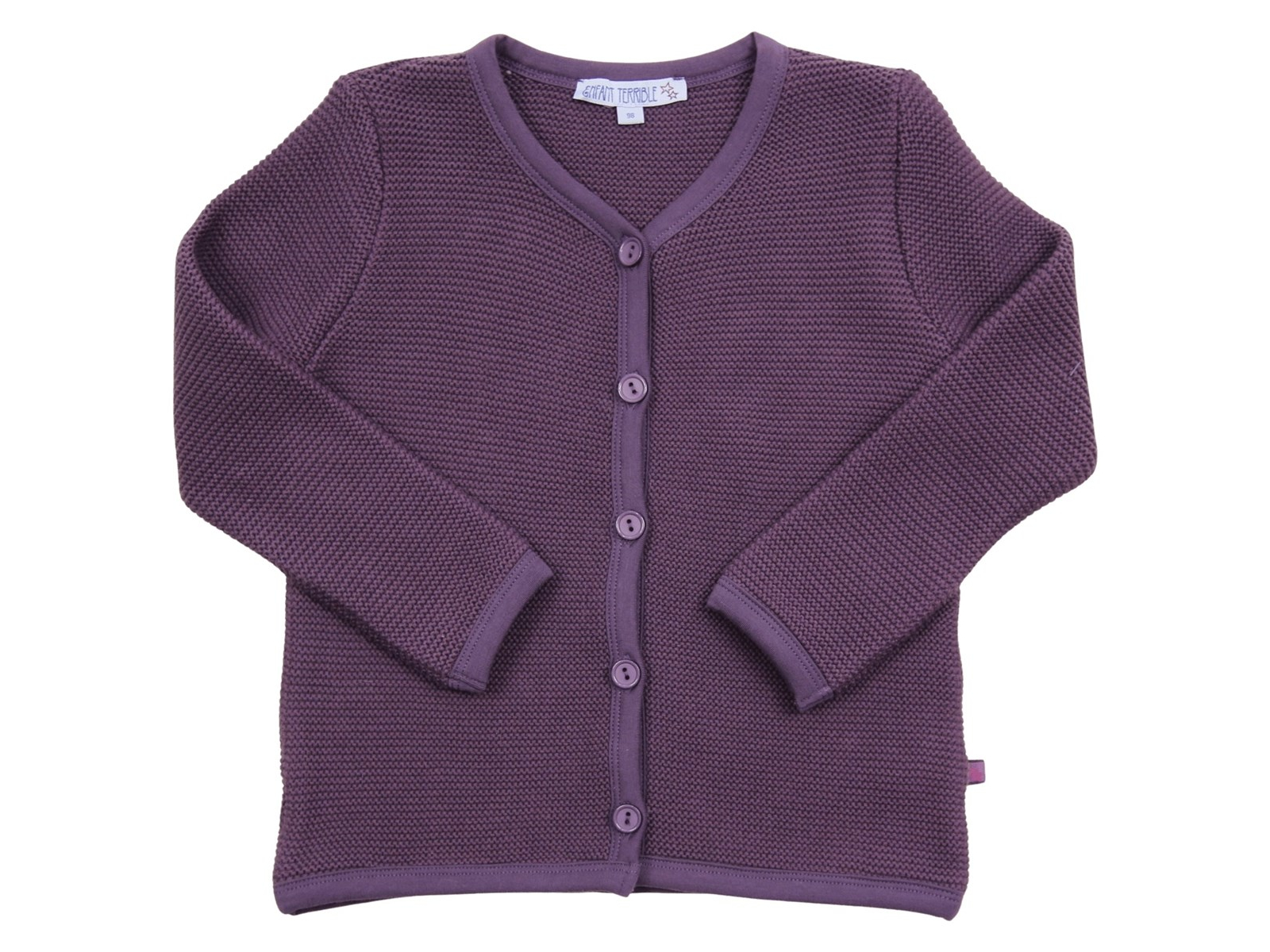Kinder Strickjacke Bio-Baumwolle plum Gr. 104