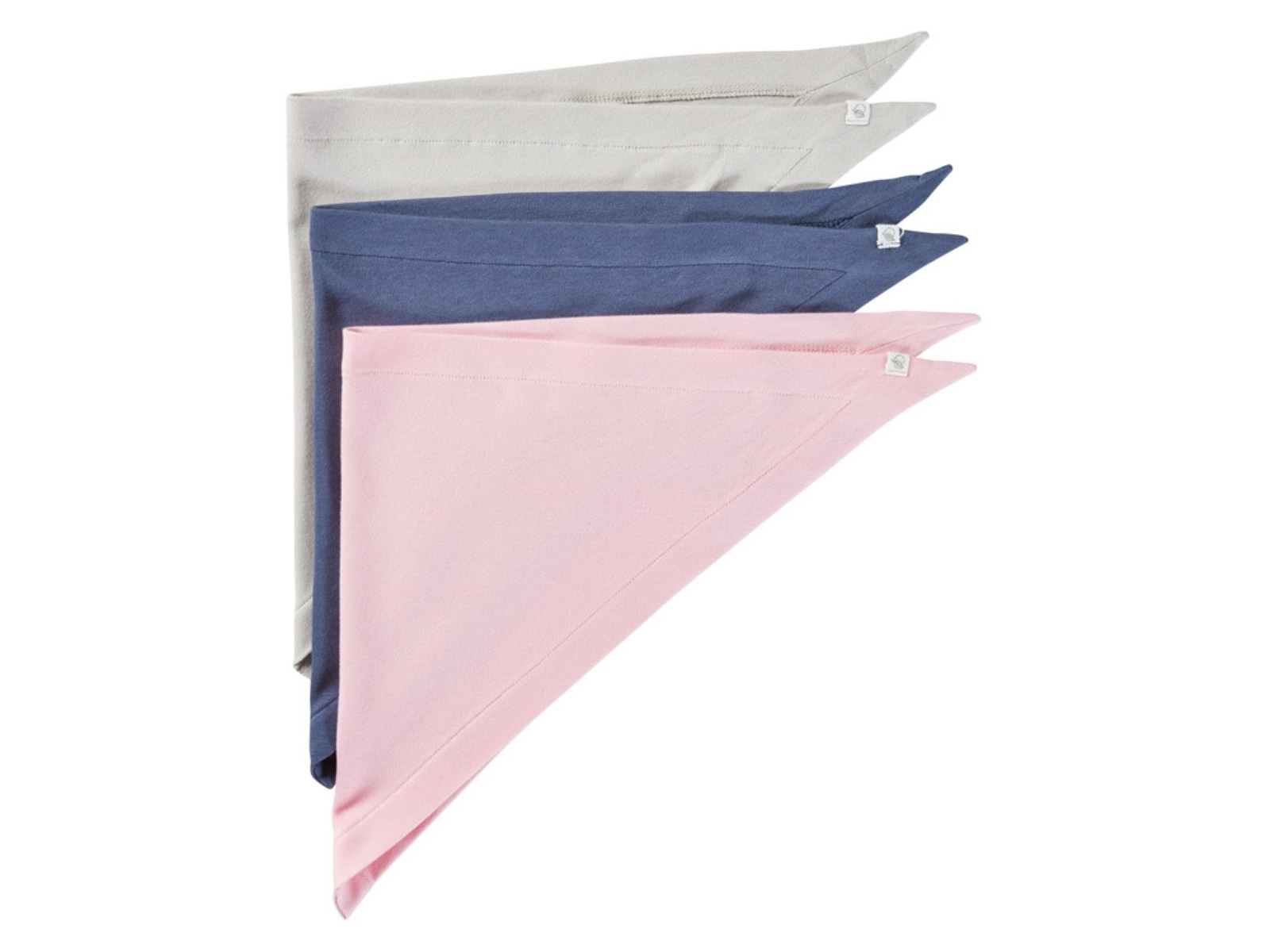 Baby und Kinder Dreieckstuch Bio-Baumwolle 3er Set rosa Maße 60 x 30 cm