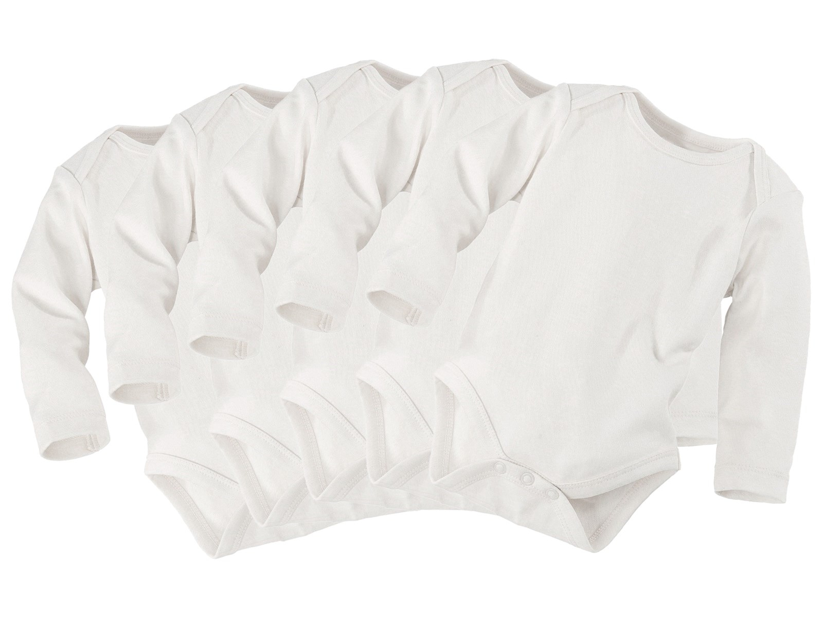 Baby Langarmbody Bio-Baumwolle 5er Set off white Gr. 74/80