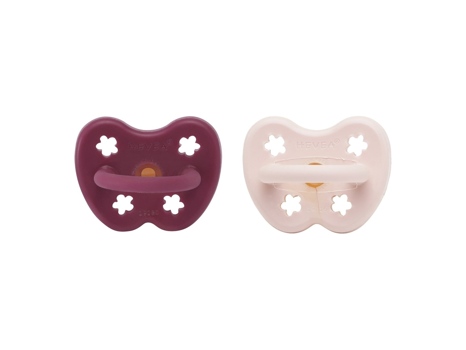 2er-Pack Schnuller Powder Pink & Rosewood ab 3 Monate, Naturkautschuk, Blume