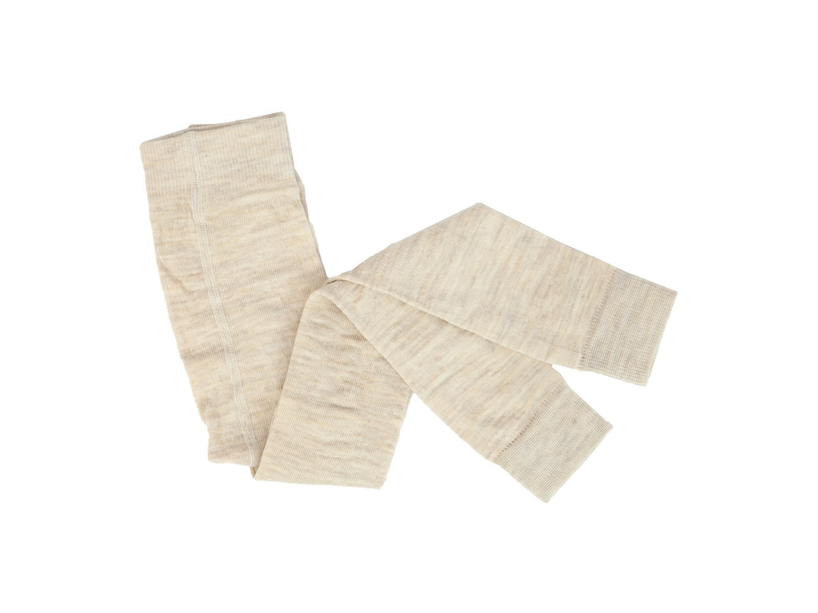 Kinder Leggings Bio-Schurwolle, Bio-Baumwolle, hellbraun-melange Gr. 7-8