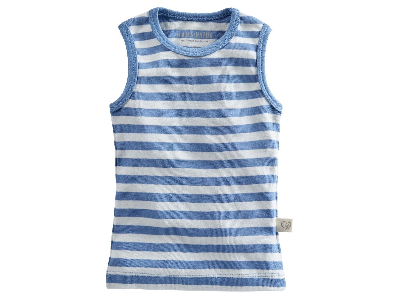 Baby und Kinder Unterhemd Bio-Baumwolle blau-off white Gr.122/128