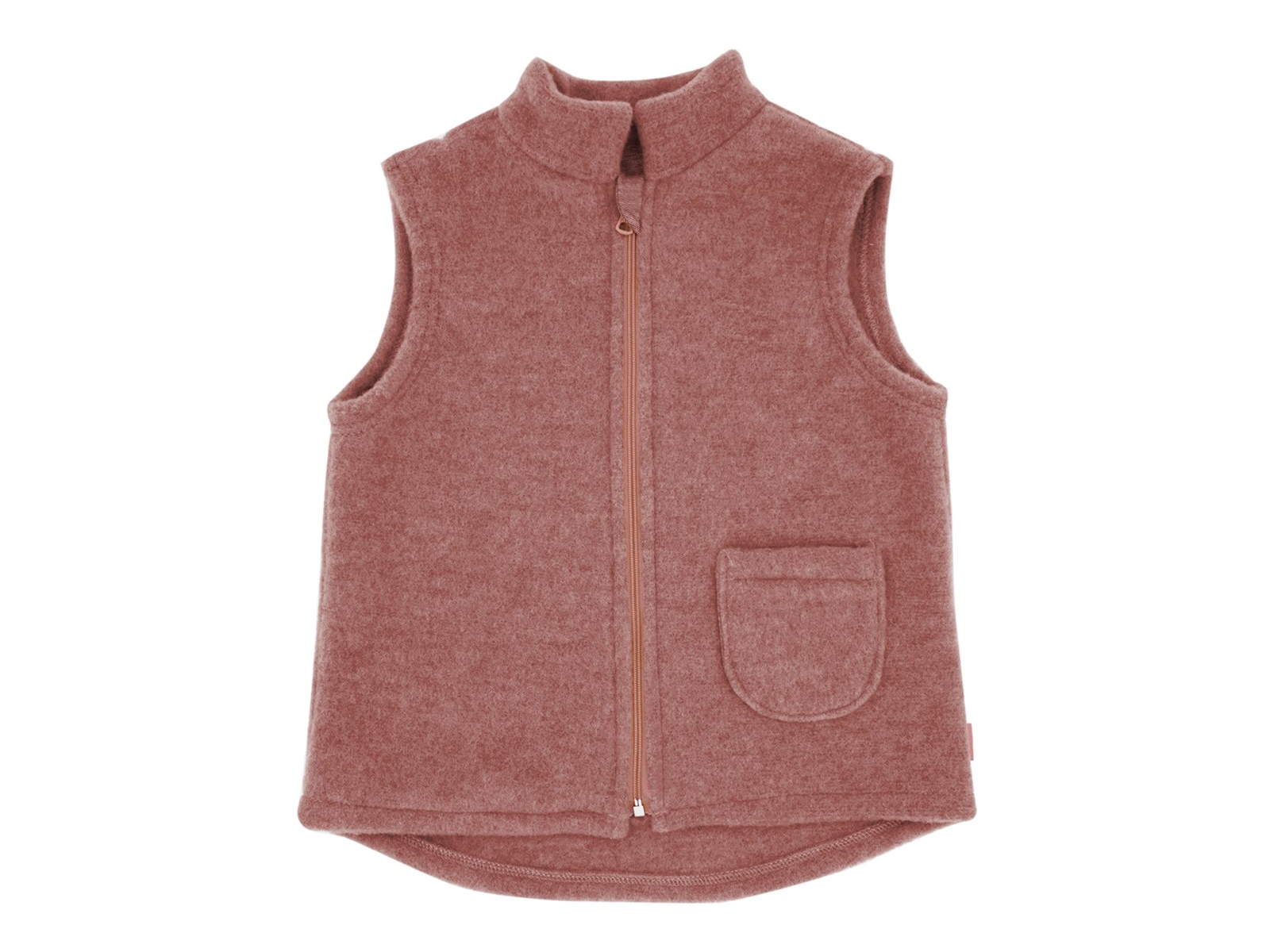 Kinder Weste Bio-Schurwolle Fleece heiderose-meliert Gr. 122/128