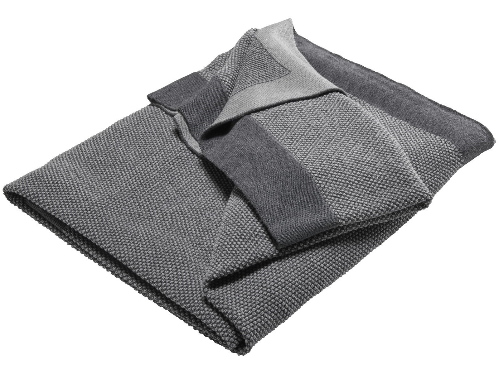 Kuscheldecke für Erwachsene Bio-Baumwolle light-dark grey-melange Maße 150 x 200 cm