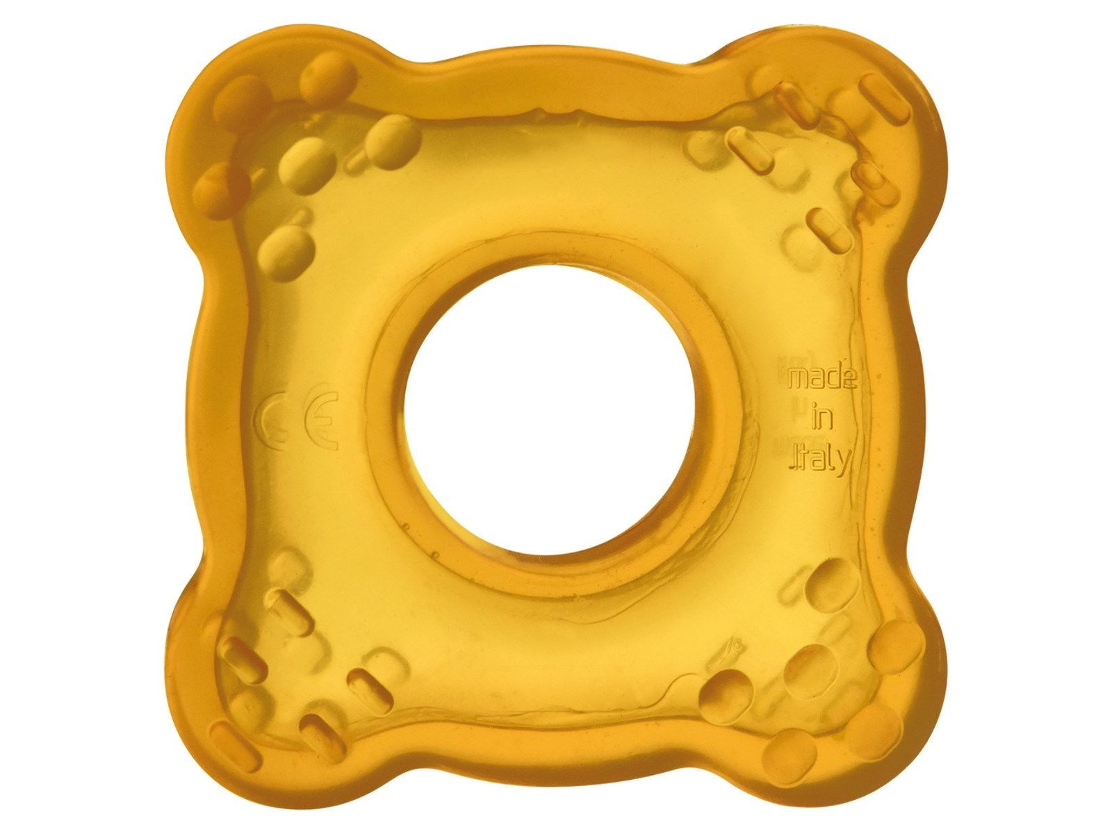 Goldi Beißring zum Kühlen aus Naturkautschuk Maße 6 x 6 cm