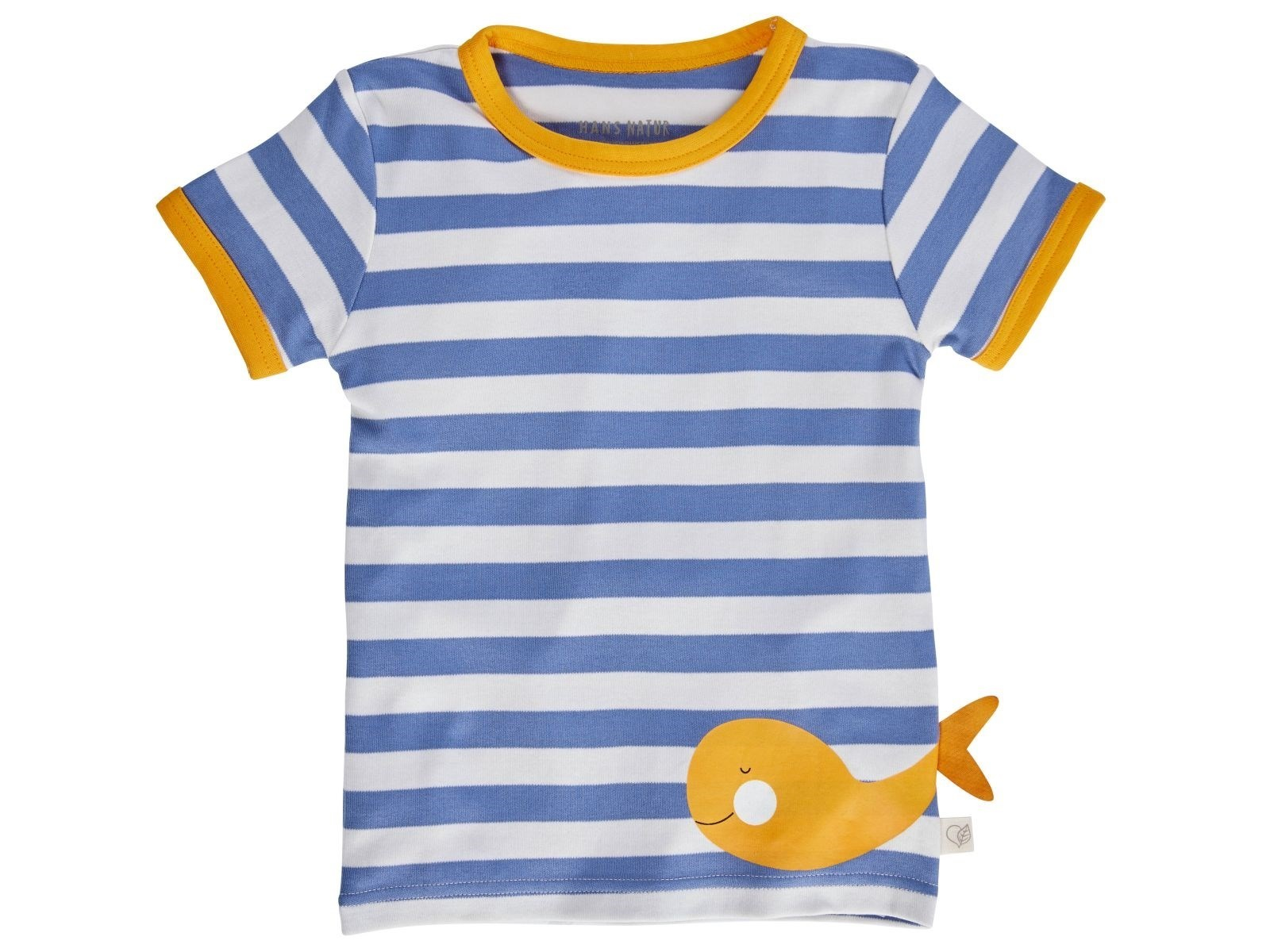 Kinder T-Shirt Bio-Baumwolle Wal blau-off white Gr.86/92
