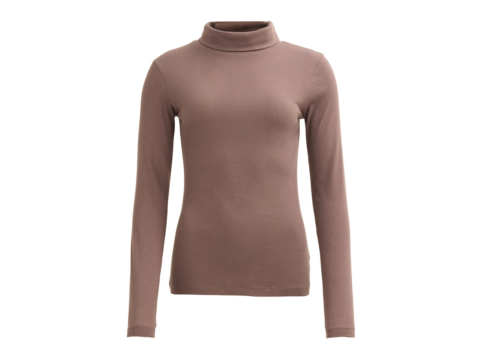 People Wear Organic Langarm-Shirt Rollkragen taupe M