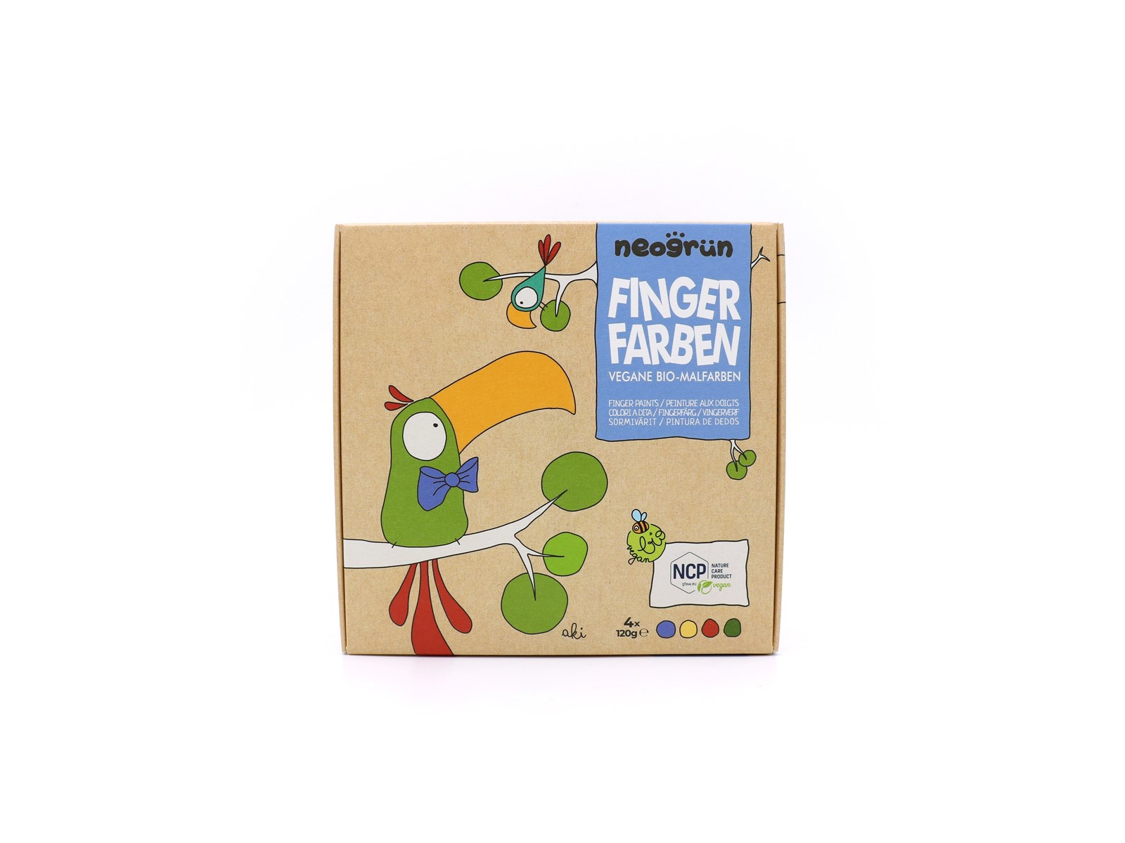Fingerfarben 4er Set rot, gelb, grün, blau 4 x 120 g