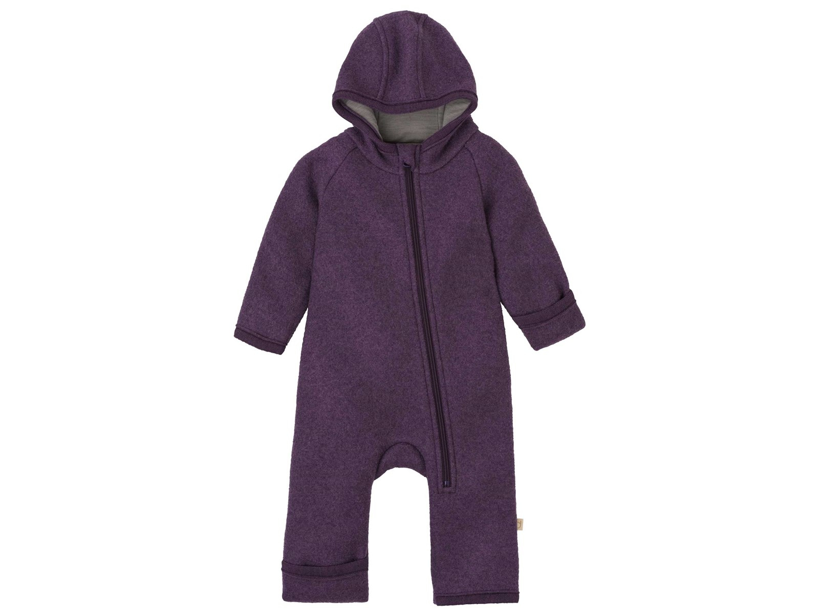 Disana Baby Walk-Overall mit Zipper Bio-Merinowolle aubergine Gr.86/92
