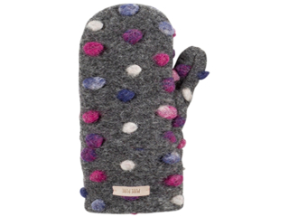 Kinder Handschuhe Fäustlinge Bio Wollwalk schiefer-beere