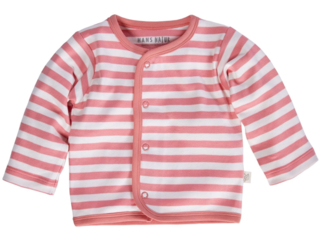 Baby Jacke Bio-Baumwolle rosa-off white