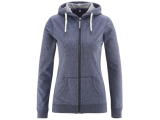 Damen Sweatjacke mit Kapuze "Athena" blau-meliert