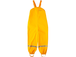 Kinder Buddelhose Regenhose mit Latz Räuberwald gelb