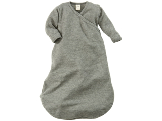 Baby Schlafsack Wickelsack Wolle Seide melange-grau