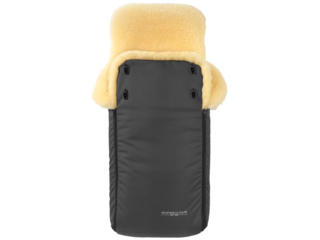Fußsack Kinderwagen Merino Lammfell "Luxus" grau
