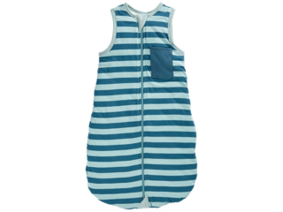 Schlafsack Baby Bio-Baumwolle Jersey ohne Arm Streifen blau
