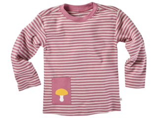 Kinder Langarmshirt Bio-Baumwolle beere geringelt