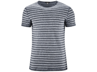 Herren T-Shirt "Andy" Bio-Leinen ink blue-white