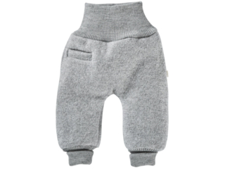 Baby Hose Bio Schurwoll-Walk hellgrau