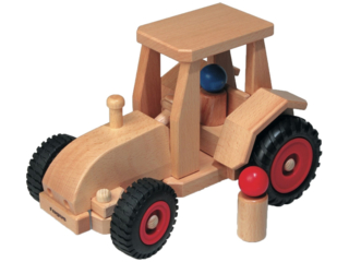 Großer lenkbarer HolzTraktor aus Buche
