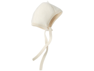 Babyhäubchen, 100% Schurwollfleece (kbT) weiß