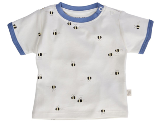 Baby T-Shirt Bio-Baumwolle Biene blau