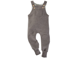 Kinder Latzhose Bio Schurwoll-Walk taupe