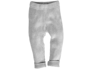 Baby und Kinder Leggings Bio-Baumwolle Strick hellgrau melange