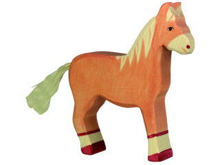 Holzfigur "Pferd, stehend, hellbraun" Auf dem Bauernhof