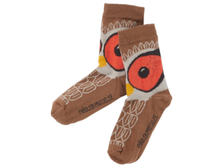 Kinder Socken Eule braun