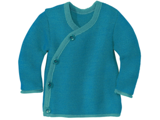 Baby-Jacke melange-lagoon-blau
