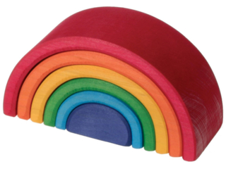 Kleiner Regenbogen aus Lindenholz, 6-teilig, bunt lasiert