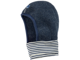 Baby und Kinder Schlupfmütze Bio-Schurwoll Fleece "Schlupfli" marine