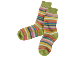 Kinder Socken Schurwolle Rainbow maigrün