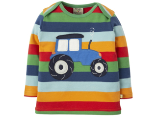 Baby und Kinder Langarmshirt Traktor bunt