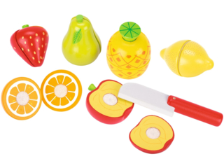 Obst mit Klettverbindung Kaufladenzubehör aus Holz