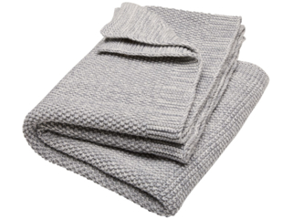 Babydecke Bio-Baumwolle Strick Qualität light grey natur