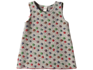 Kinder Kleid Bio-Merino-Wollfilz (kbT) Pünktchen in 3d optik